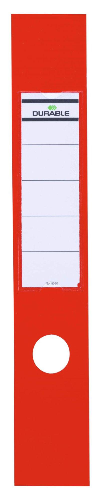 Durable ORDOFIX Spine Label 60mm Red (10)