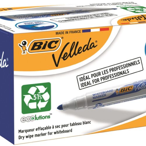 BIC Velleda 1701 Whiteboard Marker Bullet Tip 1.5mm Line Blue Pack of 12