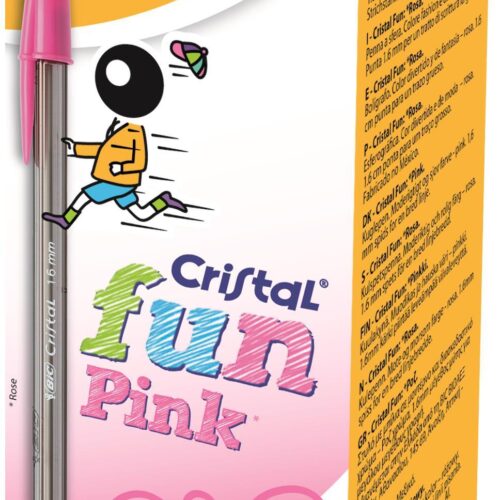 BIC Cristal Fun Pink Ballpoint Pen Large Pack of 20