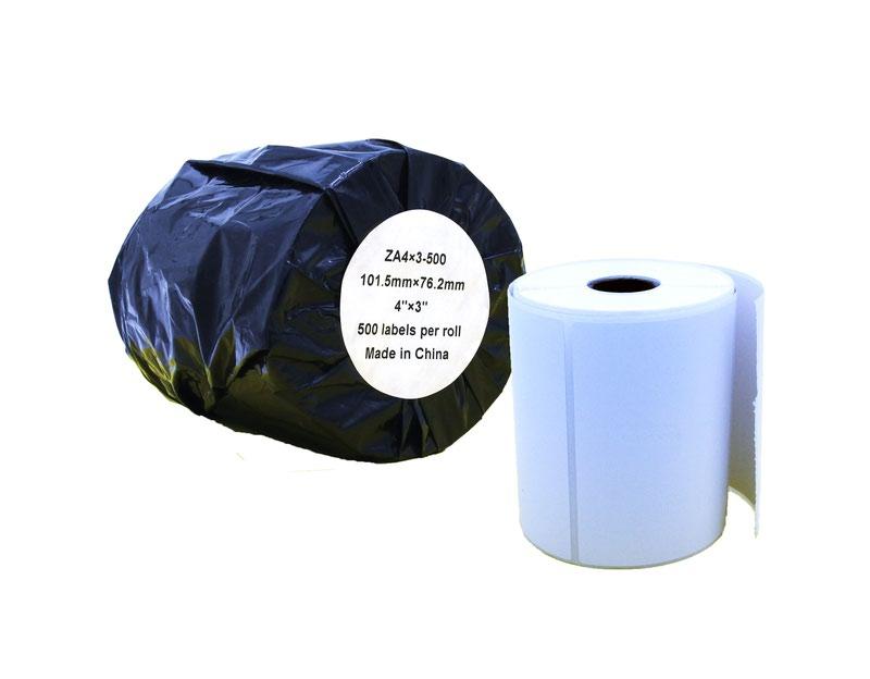 Compatible Zebra White Shipping Paper Labels Roll 500 pcs (ZA4X3-500)