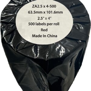 Compatible Zebra Red Shipping Paper Labels Roll 500 pcs (ZA2.5x4-500)