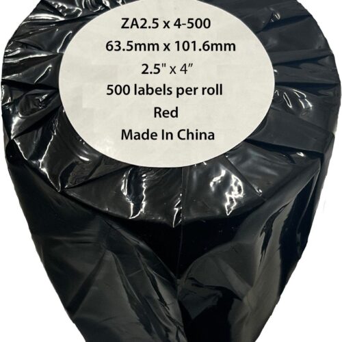 Compatible Zebra Red Shipping Paper Labels Roll 500 pcs (ZA2.5x4-500)