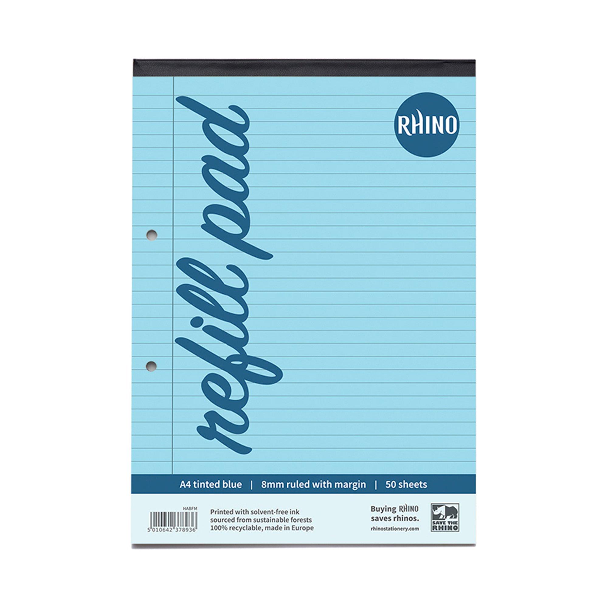 RHINO A4 Special Refill Pad 50 Leaf Blue Tinted Paper F8M (Pack of 6)
