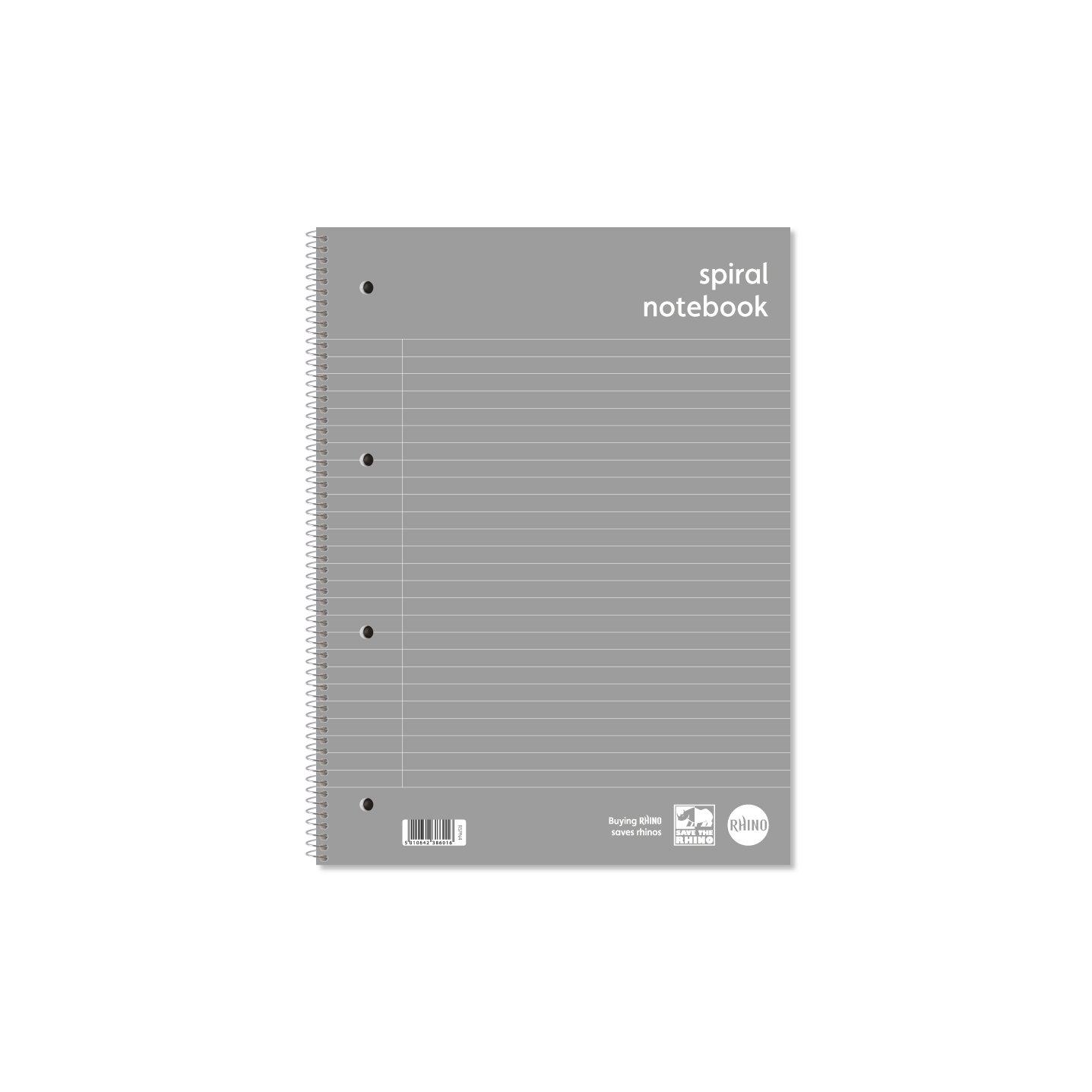 Rhino Everyday Ruled Margin Spiral Soft Cover Notebook 140 Pages A4 Pack of 5 - RSPN4