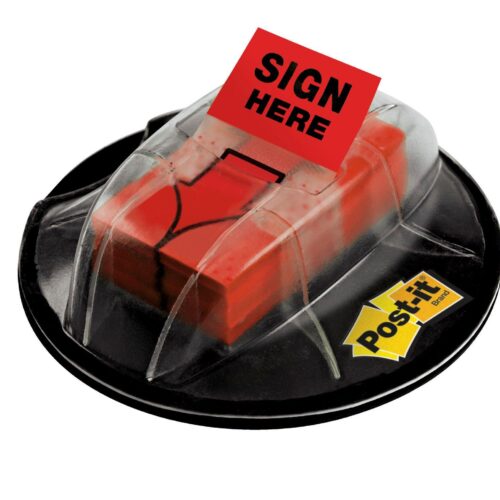 Post-it® Index Medium Flags SIGN HERE Symbol Red 25.4 mm x 43.2 mm 200 Flags/Dispenser 1 Dispenser/Pack