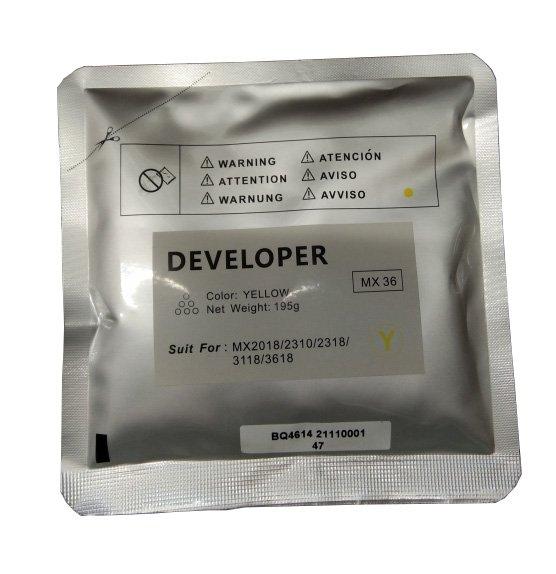 Compatible Sharp MX36 Yellow Developer Bag