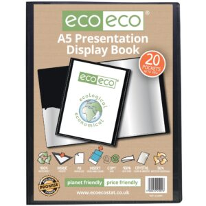 A5 50% Recycled 20 Pocket Presentation Display Book (1)