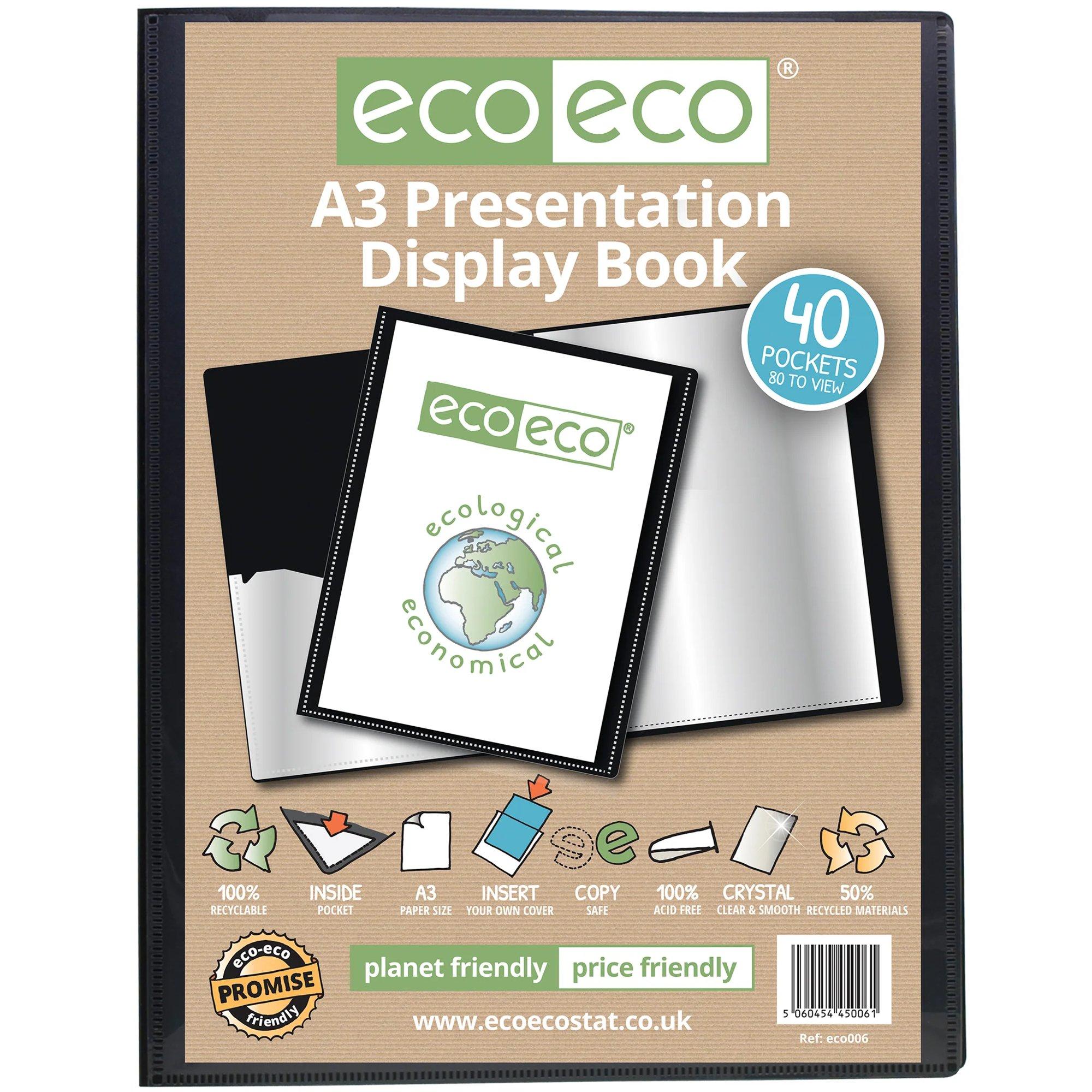 A3 50% Recycled 40 Pocket Presentation Display Book (1)