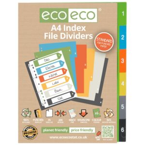 A4 50% Recycled Set 6 Index File Dividers (1)