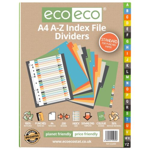 A4 50% Recycled Set 24 A-Z Index File Dividers (1)