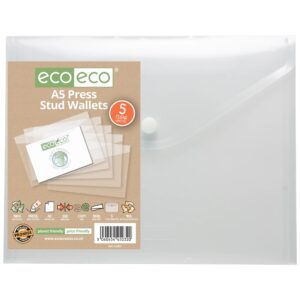 Pack 5 A5 95% Recycled Press Stud Wallets (1)