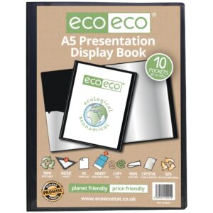 A5 50% Recycled 10 Pocket Presentation Display Book (1)