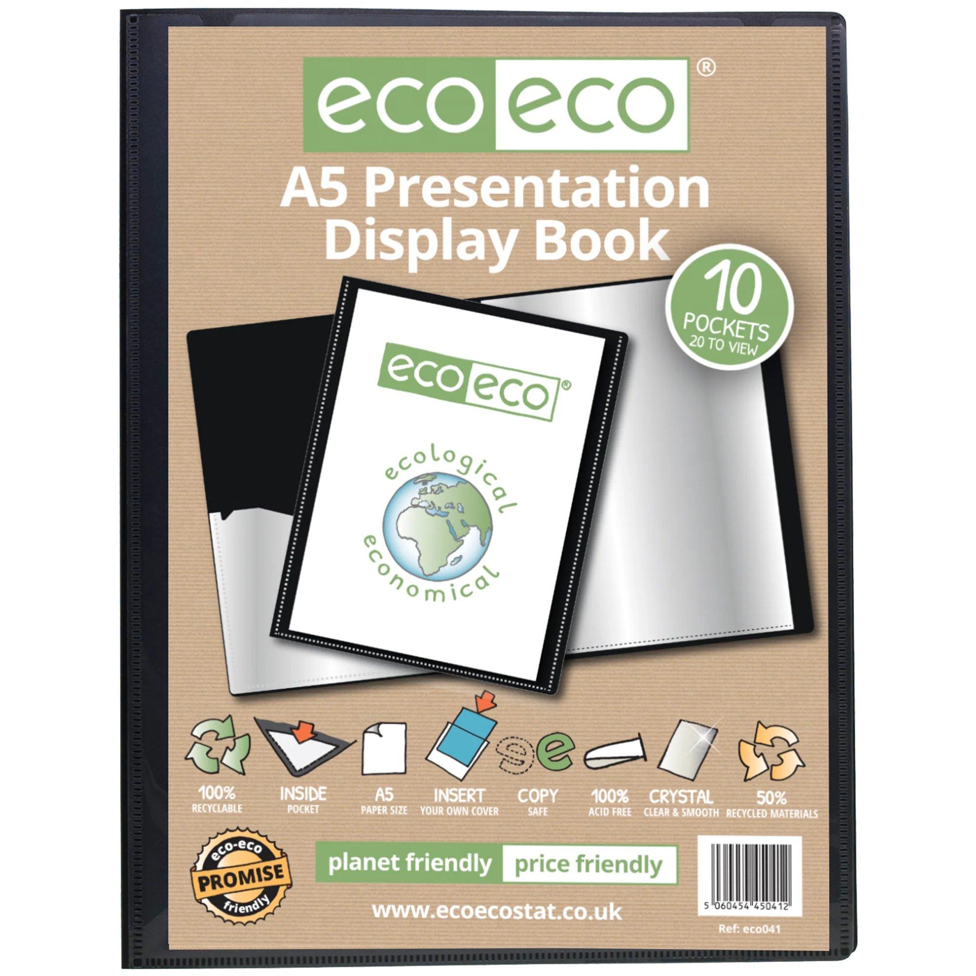 A5 50% Recycled 10 Pocket Presentation Display Book (1)