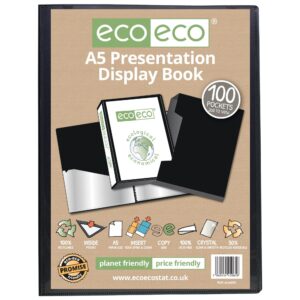 Eco-Eco A5 50% Recycled 100 Pocket Presentation Display Book and Box - Single