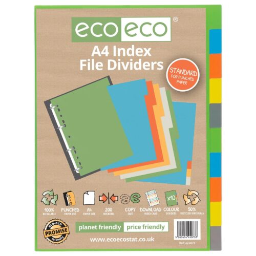 A4 50% Recycled Set 10 Index File Dividers (1)