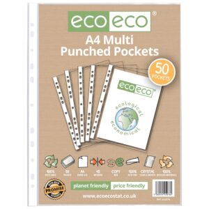 A4 100% Recycled Bag 50 Multi Punched Pockets (1)