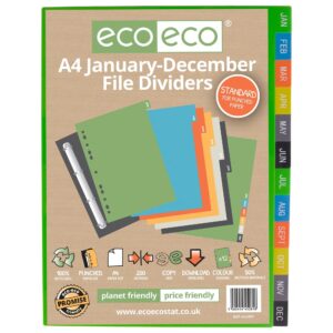 A4 50% Recycled January - December Index File Dividers (1)