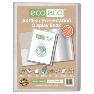 A3 50% Recycled Clear 20 Pocket Presentation Display Book (1)
