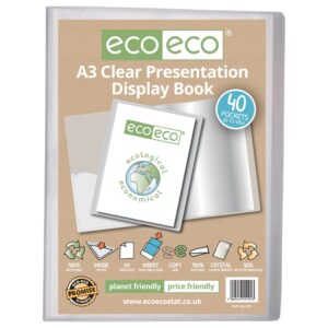A3 50% Recycled Clear 40 Pocket Presentation Display Book (1)