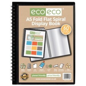 A5 50% recycled 60 pocket Fold Flat Spiral display book (1)