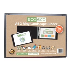 A4 Black 95% Recycled 2-O Ring Landscape Binder (1)