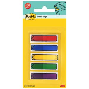 Post-it® Index Arrow Flags Assorted Colours 11.9 mm x 43.2 mm 100 Flags/Dispenser 1 Dispenser/Pack