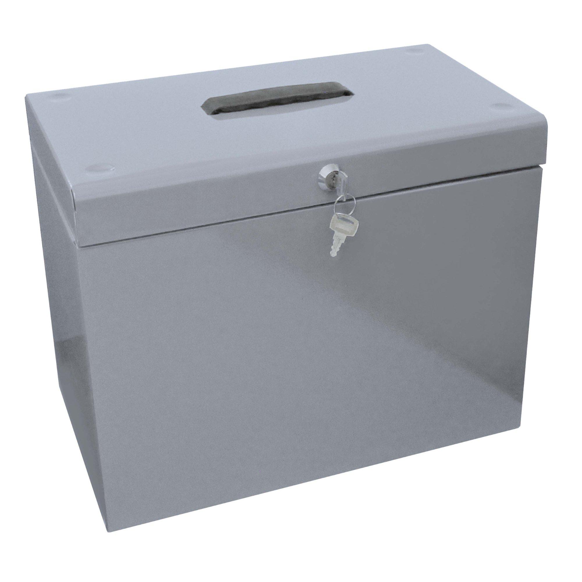 File Box with 5 Suspension Files - A4 Grey