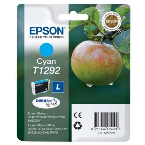 Original Epson T1292 High Capacity Cyan Ink Cartridge C13T12924010 C13T12924012
