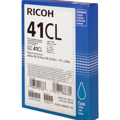Original Ricoh SG2100 Cyan Gel Ink SY GC41CL 405766