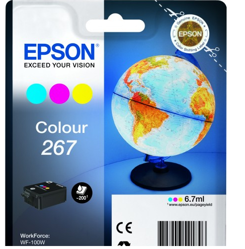 Original Epson C13T26704010 (267) Ink Cartridge Color 200 Pages 6.7ml
