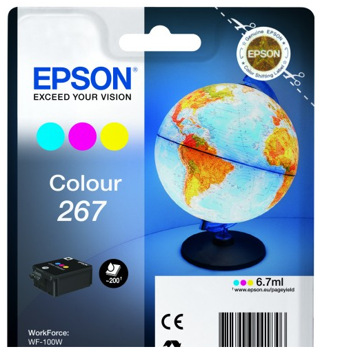 Original Epson C13T26704010 (267) Ink Cartridge Color 200 Pages 6.7ml
