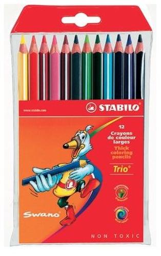 Stabilo Trio Thick Truangular Coloured Pencils - Pack of 12