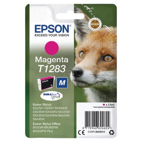 Original Epson C13T12834012 (T1283) Ink Cartridge Magenta 140 Pages 3.5ml