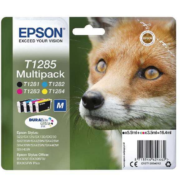 Original Epson C13T12854012 (T1285) Ink Cartridge Multi Pack 225 5.9ml BkCMY 5.9ml + 3x3.5ml Pack=4