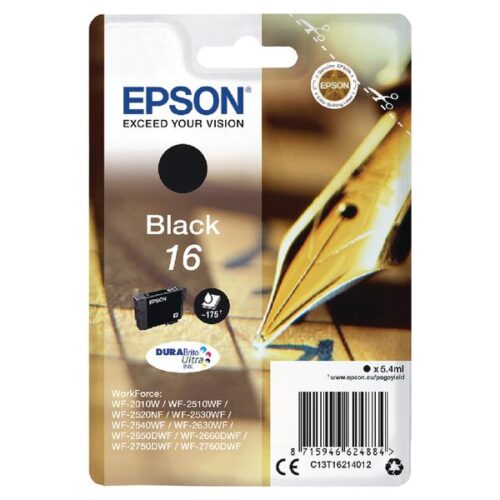 Original Epson C13T16214012 Durabrite Ultra Ink 16 Series Pen & Crossword Black