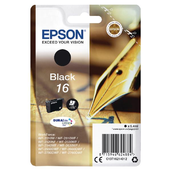 Original Epson C13T16214012 Durabrite Ultra Ink 16 Series Pen & Crossword Black