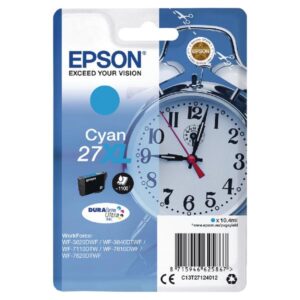 Original Epson 27XL High Capacity Cyan Ink Cartridge C13T27124012