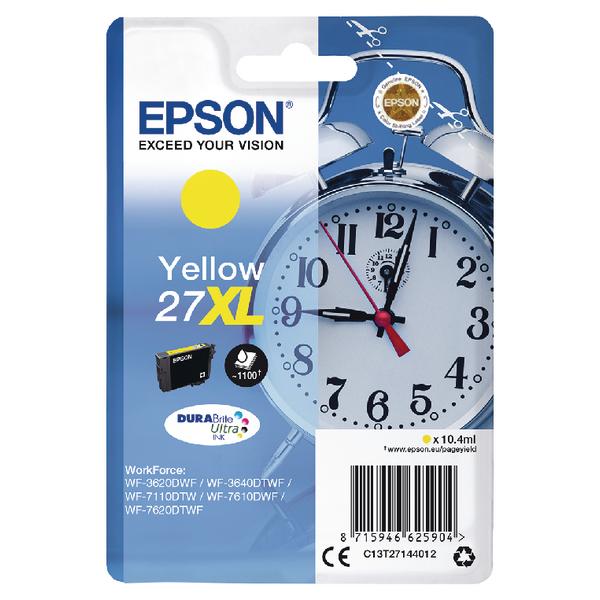 Original Epson 27XL High Capacity Yellow Ink Cartridge C13T27144012