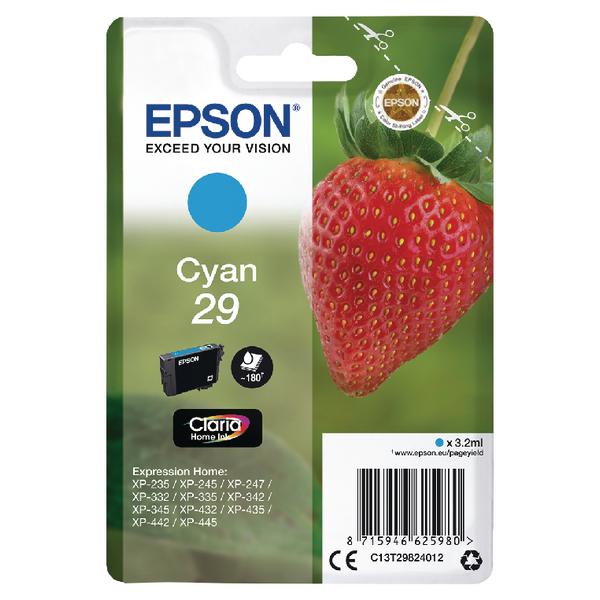 Original Epson C13T29824012 CYAN 29 CLARIA HOME INK