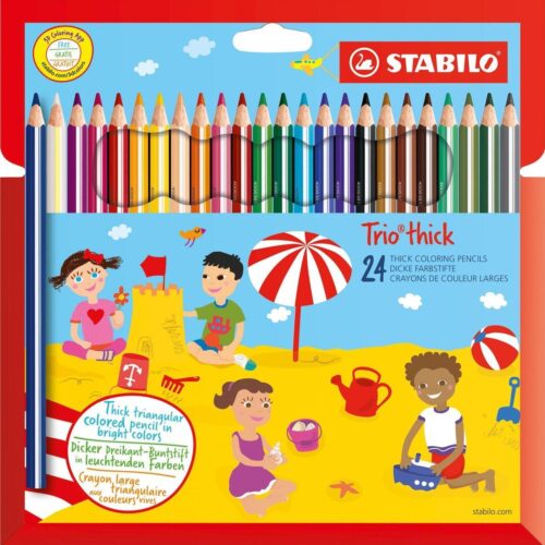 Stabilo Trio Thick Truangular Coloured Pencils - Pack of 24
