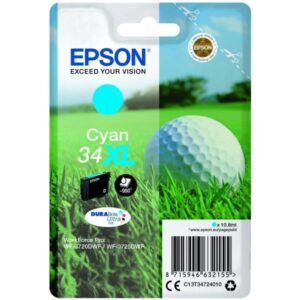 Original Epson C13T34724010 (34XL) Ink Cartridge Cyan High Capacity 950 Pages 10.8ml