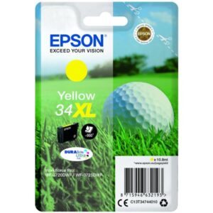 Original Epson C13T34744010 (34XL) Ink Cartridge Yellow High Capacity 950 Pages 10.8ml