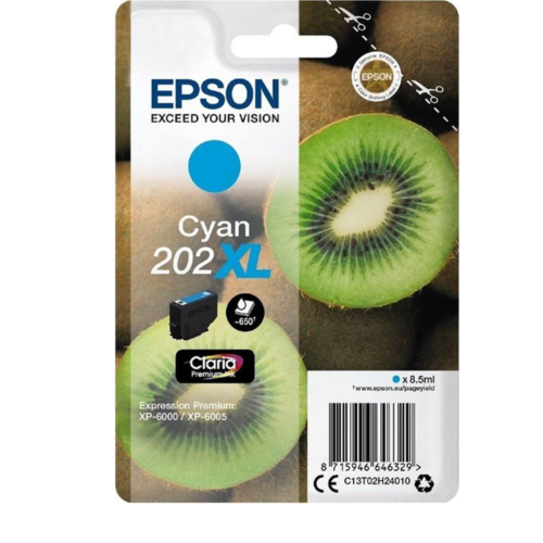 Original Epson 202XL Cyan High Capacity Ink Cartridge C13T02H24010