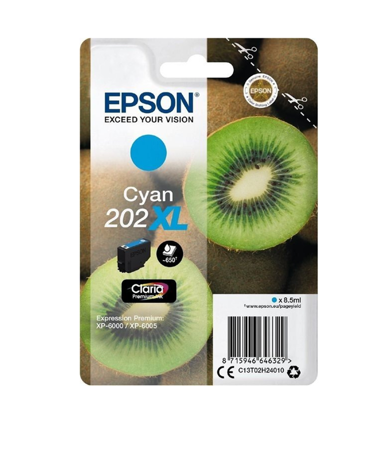 Original Epson 202XL Cyan High Capacity Ink Cartridge C13T02H24010