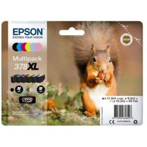 Original Epson C13T37984010 (378XL) Ink Cartridge Multi Pack BkCMYLCLM High Capacity 11.2ml 3x9.3ml 2x10.3ml Pack=6