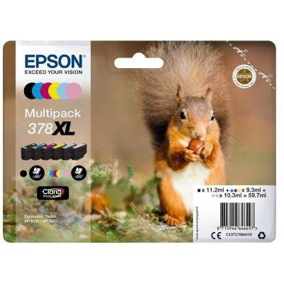 Original Epson C13T37984010 (378XL) Ink Cartridge Multi Pack BkCMYLCLM High Capacity 11.2ml 3x9.3ml 2x10.3ml Pack=6
