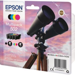 Original Epson C13T02V64010 (502) Ink Cartridge Multi Pack BKCMY 4.6ml 3x3.3ml