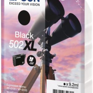Original Epson 502XL High Capacity Black Ink Cartridge C13T02W14010