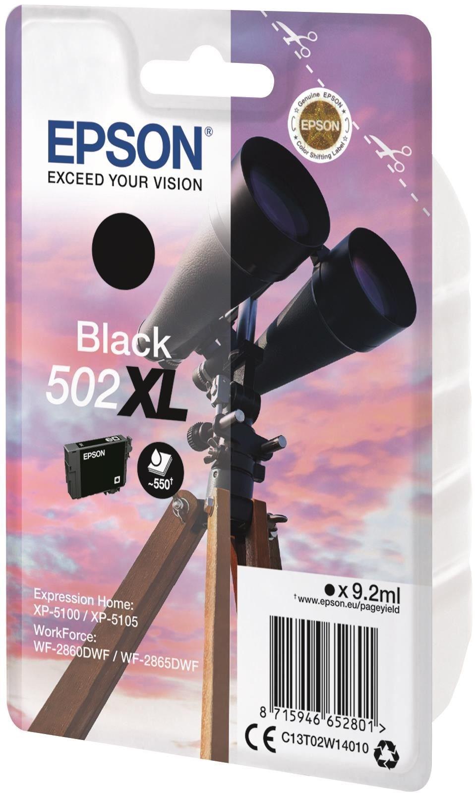 Original Epson 502XL High Capacity Black Ink Cartridge C13T02W14010