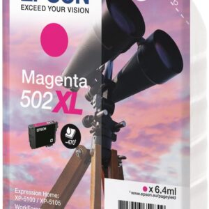 Original Epson 502XL High Capacity Magenta Ink Cartridge C13T02W34010